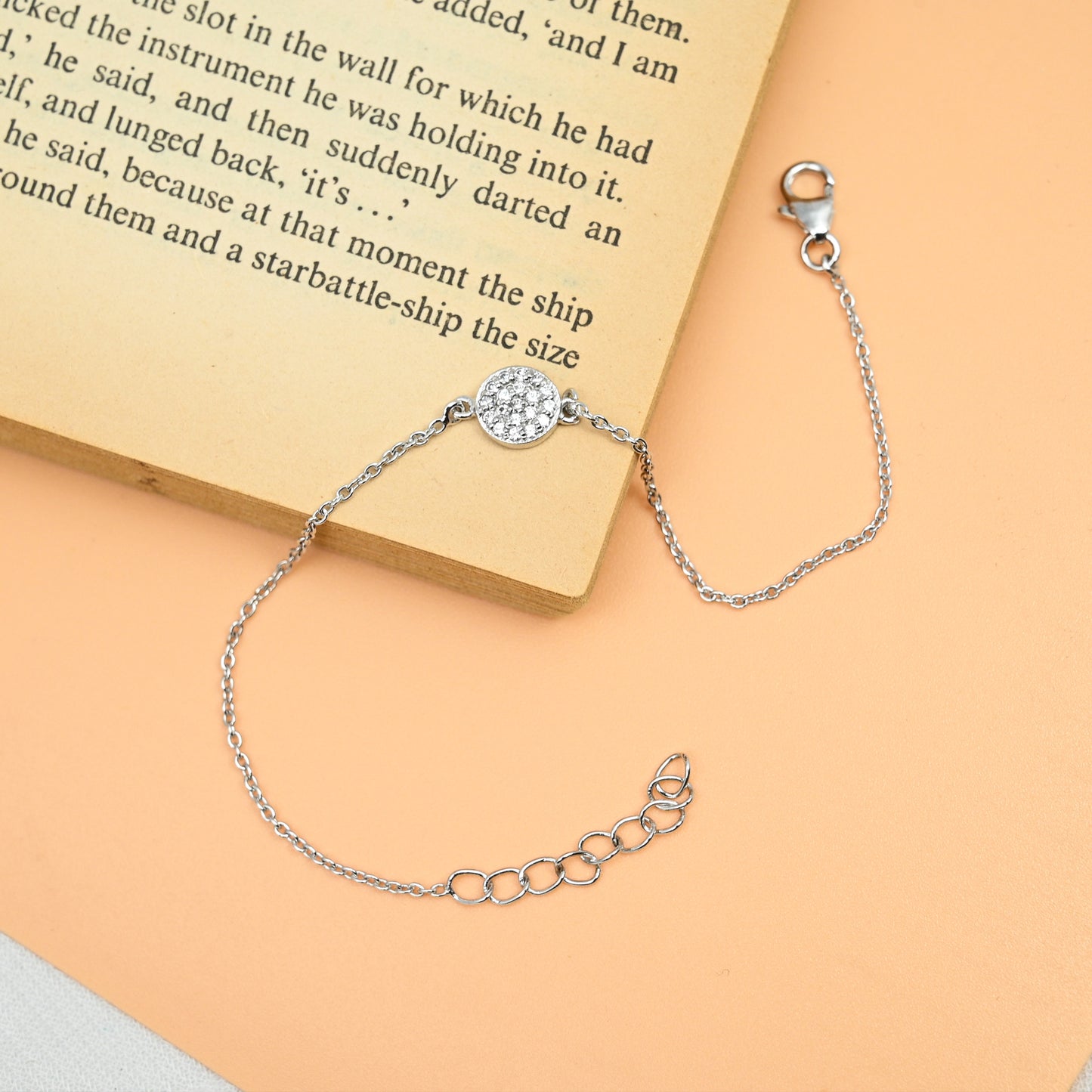 Round Silver Bracelet with Cubic Zirconia