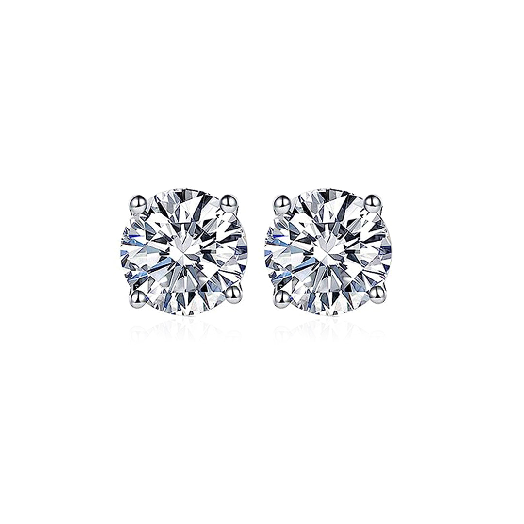 Classic 6mm Silver Solitaire Studs Featuring Cubic Zirconia