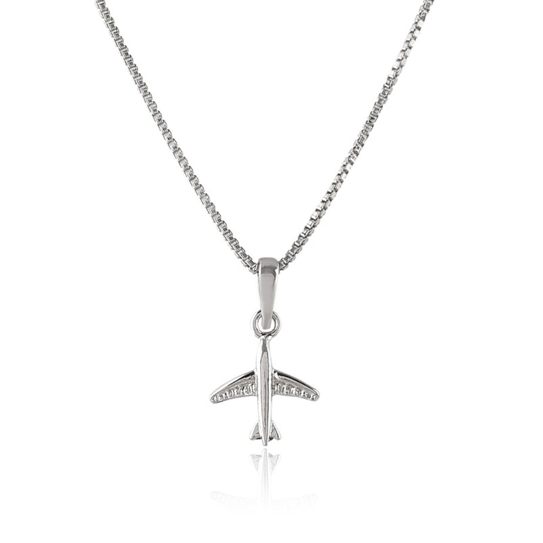 Sterling Silver aeroplane locket with chain