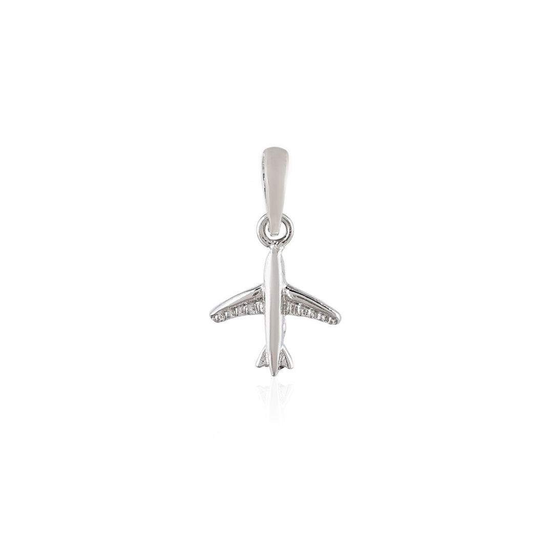 A simple front view of our silver aeroplane pendant