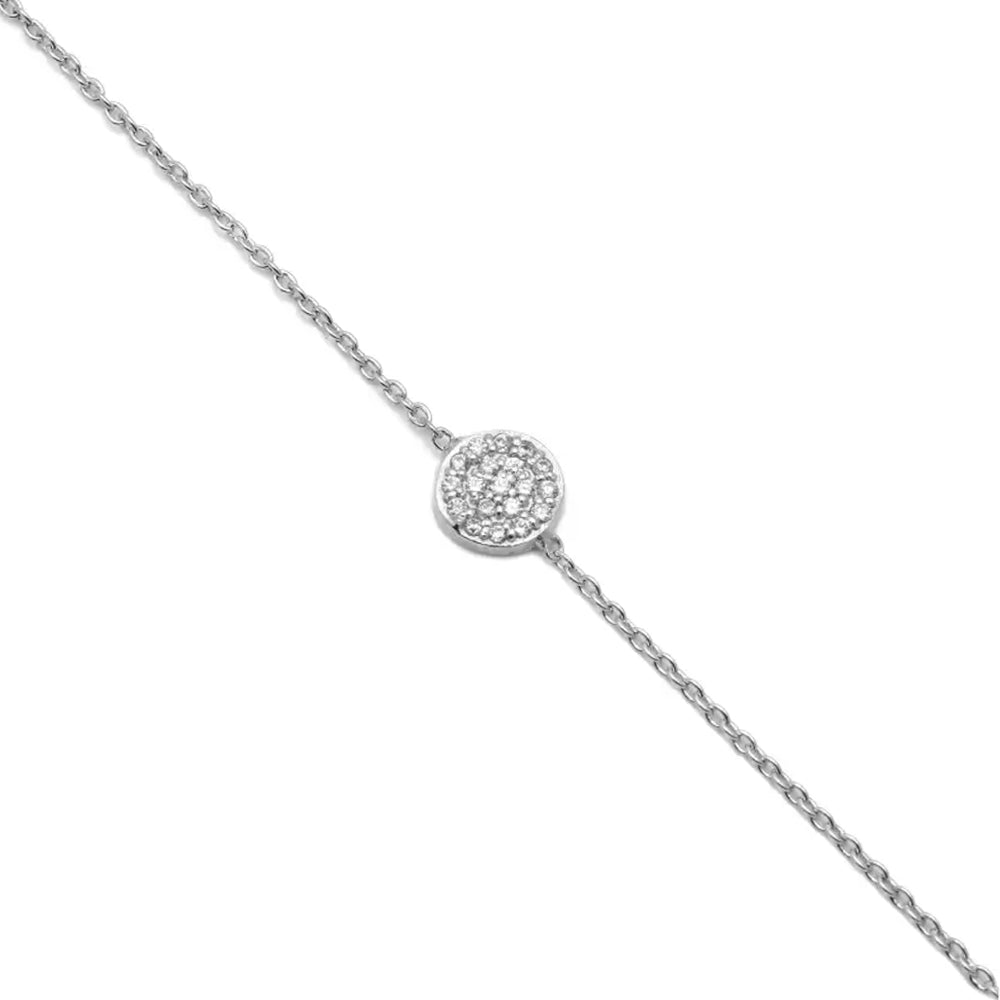 Round Silver Bracelet with Cubic Zirconia