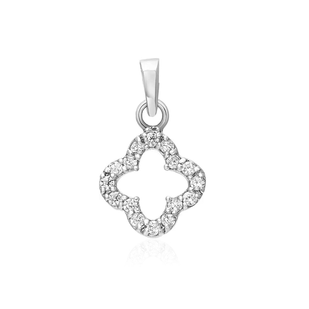 Charming Clover-Shaped Pendant with Cubic Zirconia