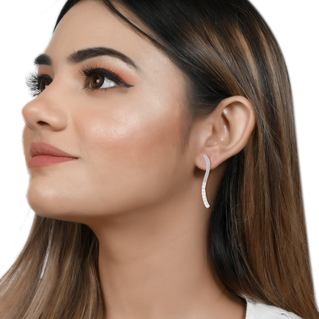 Dancing Silver Earrings with Cubic Zirconia