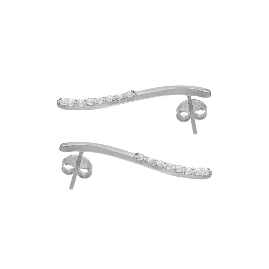 Dancing Silver Earrings with Cubic Zirconia