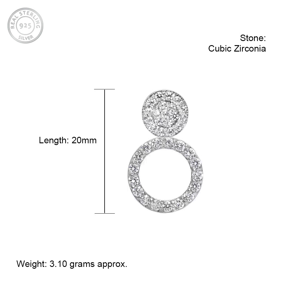 Measurement for Petite Sparkling Silver Studs with Round CZ Stones