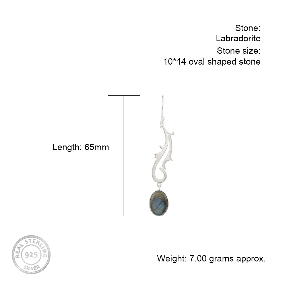 Spunky Silver Earrings with Labradorite