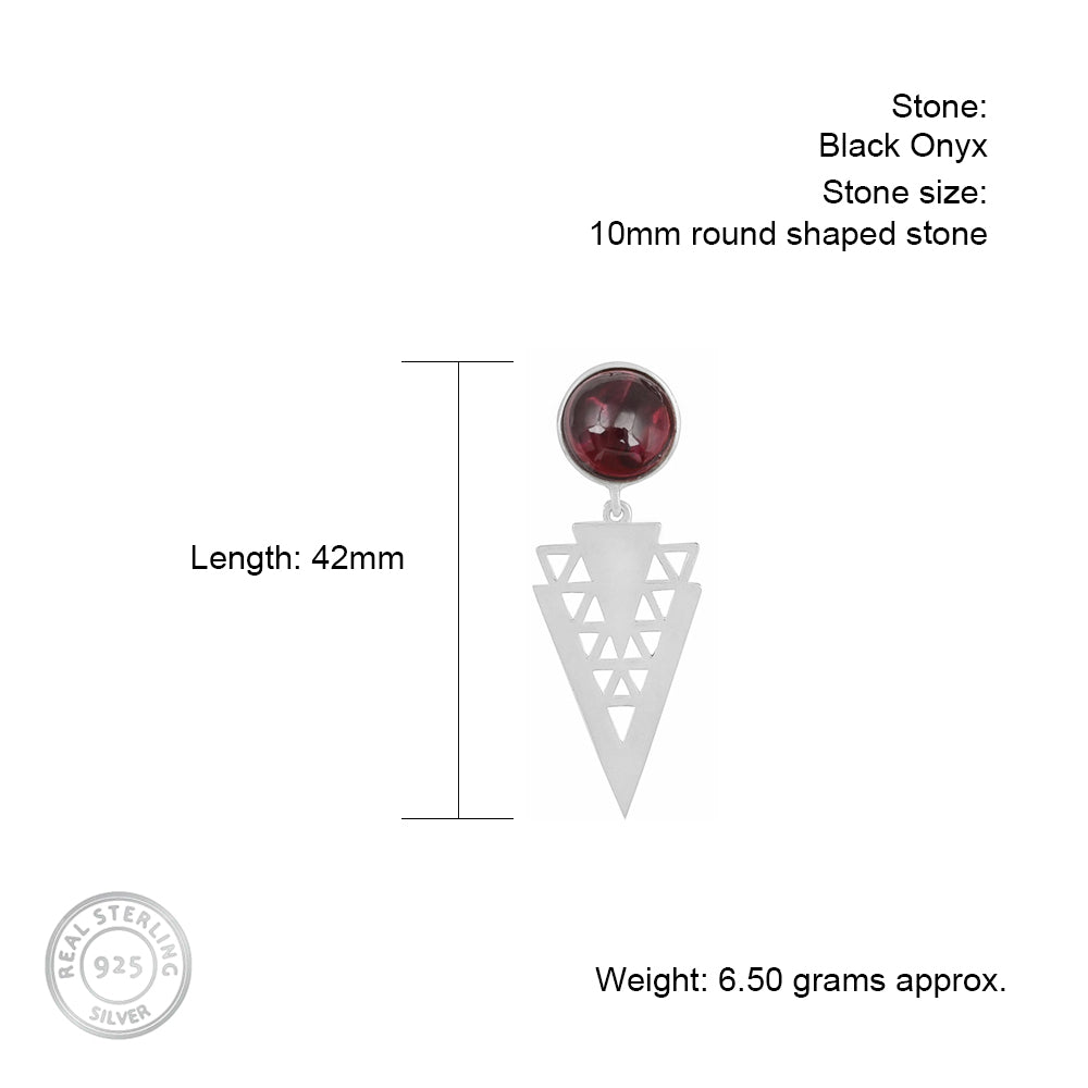 Adair Silver Earrings with Garnet