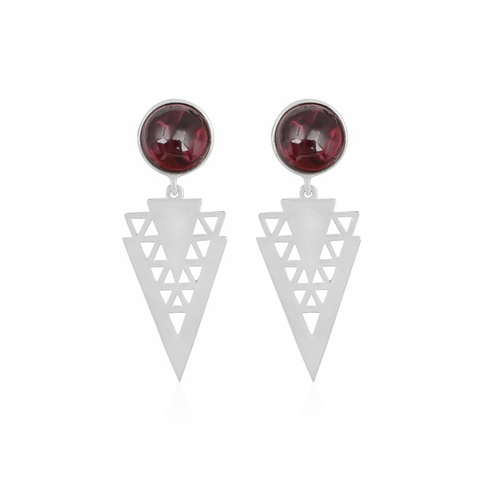 Adair Silver Earrings with Garnet