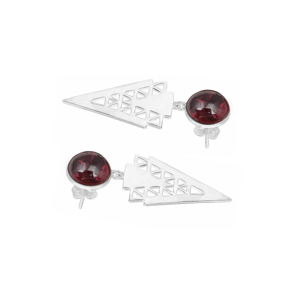 Adair Silver Earrings with Garnet