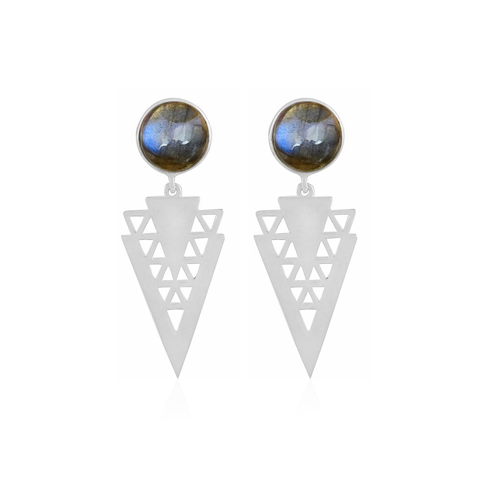 Adair Silver Earrings with Labradorite
