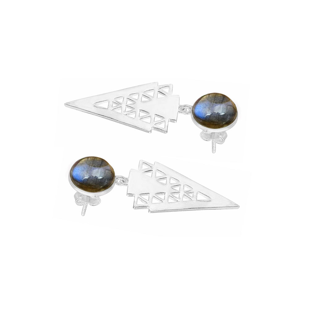 Adair Silver Earrings with Labradorite