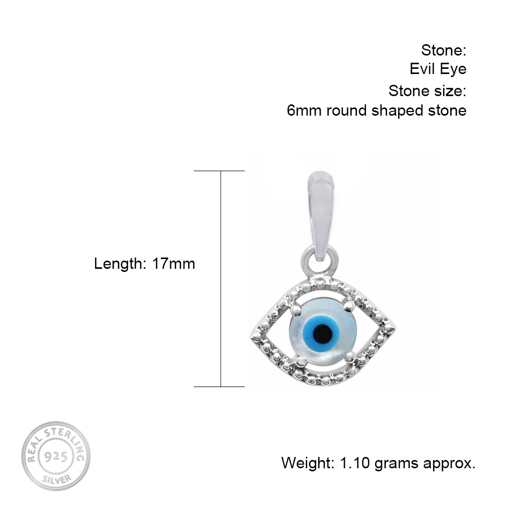 Evil Eye Silver pendant with chain (eye shaped)