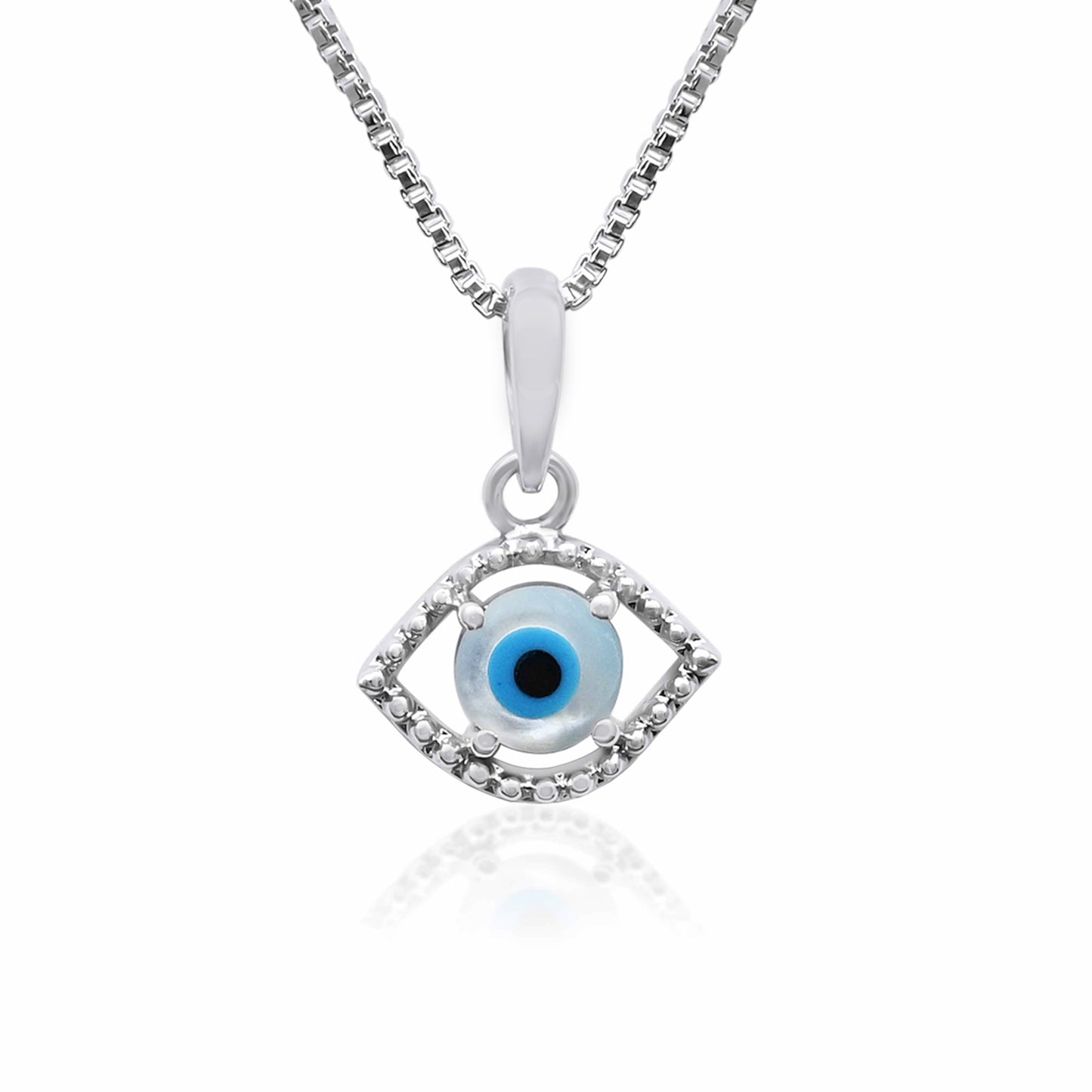 Evil Eye Silver pendant with chain (eye shaped)