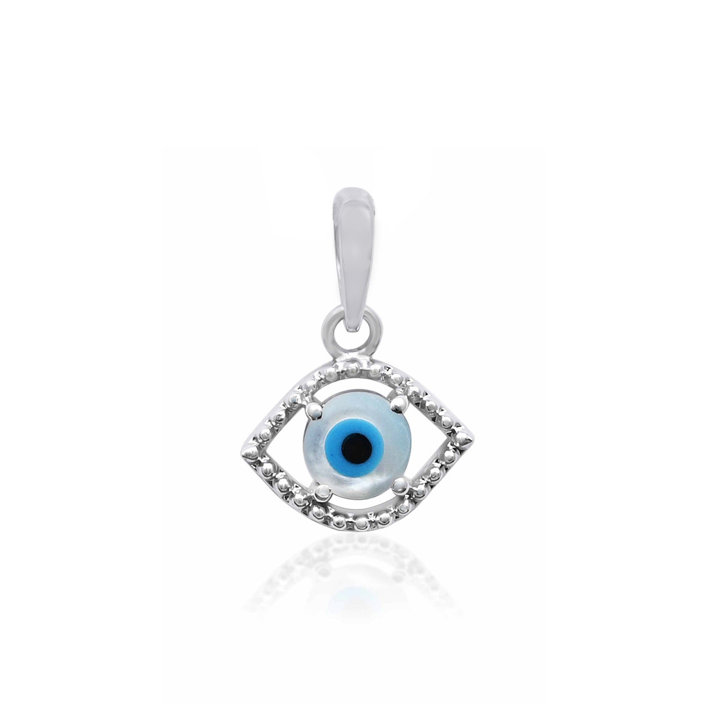 Evil Eye Silver pendant with chain (eye shaped)