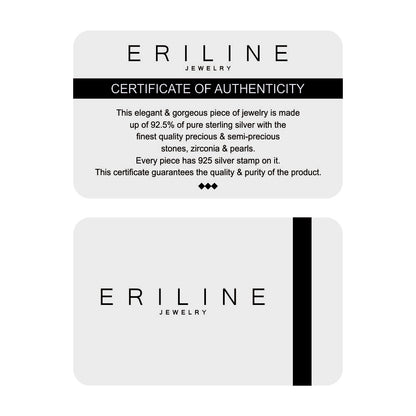 A certificate of authenticity for silver jewelry, showcasing security features.