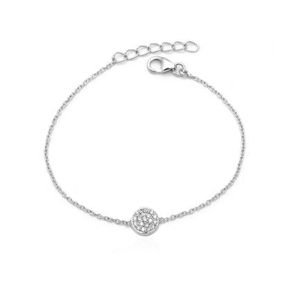 Round Silver Bracelet with Cubic Zirconia