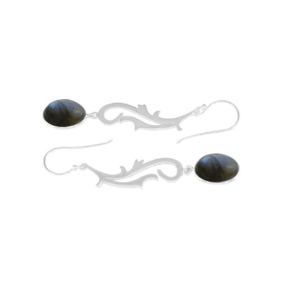 Spunky Silver Earrings with Labradorite