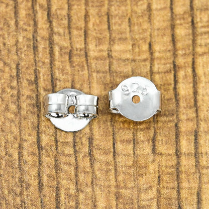 Round Silver Studs with Cubic Zirconia
