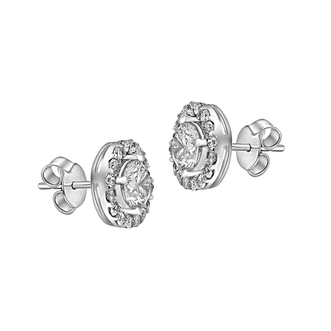 Gorgeous Clustered Cubic Zirconia Earrings in Silver